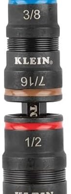 Klein Tools 32933 Klein Tools 32933 Impact Driver SAE 7in1 Impact Rated Socket Set 3 Flip Sockets with 6 Hex Driver Sizes and 14Inch Bit Holder 5Inch Shaft
