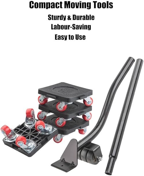 Heavy Furniture Mover Lifter with Extension Bar and 4Wheel Furniture Dollies 440 lbs Load Capacity Furniture Moving Tool Set