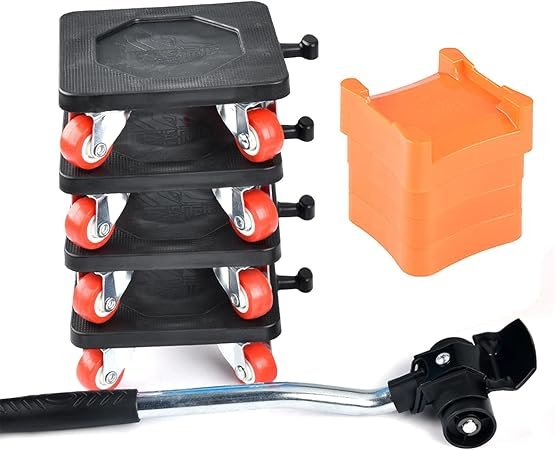 Furniture Movers with 4 Wheels 9 Set Furniture Lifter Tool Furniture Dolly Appliance Roller Sliders for Sofa Fridge Cabinet 360° Rotatable(Black)