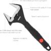 Amazon Basics 4Piece Plumbing Adjustable Wrench with Soft Grip Wide Mouth Includes: 6inch (150mm) 8inch (200mm) 10inch (250mm) 12inch (300mm) 4 Sizes Bundle