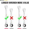 Ratcheting Wrench Set Combination Wrench Set 22Piece SAE Metric and Standard 72Th Long Open End 14 to 34 618mm Organizer With Roll Up Pouch CRV Socket Mechanic Hand Tools Sets