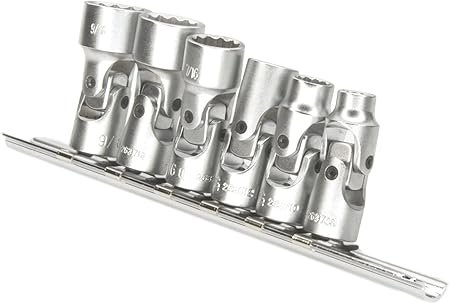 61sFyQBqlsL._AC_SX450_.jpg Genius Tools 6 Piece 14 Drive SAE Universal Hand Socket Set (12Point) CRV Steel US206S