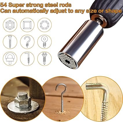 Gifts for Men Stocking Stuffers for Adults Men Super Universal Socket Tool Birthday Christmas Dad Gifts for Dad Him Husband Grip Socket Set wPower Drill Adapter Cool Tools Gadgets for Mens Gifts