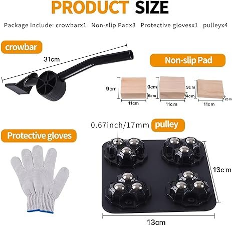 New Upgrade Furniture Sliders Furniture Movers with Wheels Furniture Lift Mover Tool Set with 360° Rotatable Wheels Furniture Dolly for Moving Heavy Duty Sofa Bed Load Capacity Up to 600lb