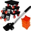 71rsSJiF2L._AC_SY450_.jpg Furniture Movers with Wheels 9 Set Furniture Lifter Tool 360° Rotation Wheels Furniture Dolly 680 Lbs Capacity Furniture Lifters for Heavy Furniture Refrigerator Sofa Cabinet Black