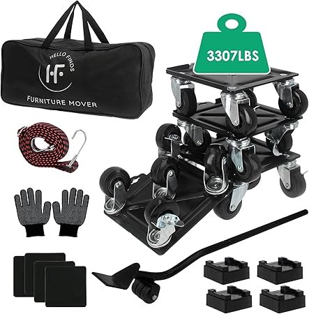 Clearance Furniture Dolly Furniture Movers with 5 Wheels 360° Rotatable and Lockable 4 Packs Premium Carbon Steel Furniture Lifter Mover Tool Set Perfect for Heavy Furniture
