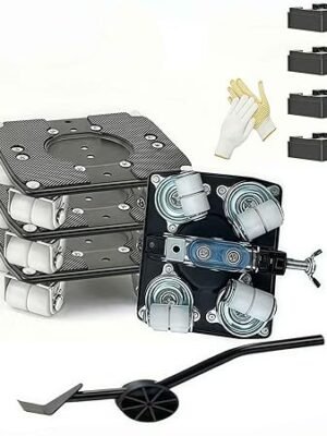 Heavy Duty Furniture Dolly Set with Wheels 4 Pack Moving Sliders with Lift Tool 2800 lbs Capacity for Moving Sofa Table Fridge Cabinet Piano