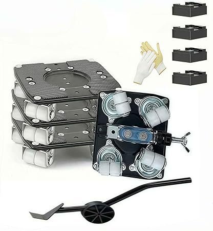 Heavy Duty Furniture Dolly Set with Wheels 4 Pack Moving Sliders with Lift Tool 2800 lbs Capacity for Moving Sofa Table Fridge Cabinet Piano