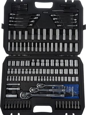 9154f8zK31L._AC_SY606_.jpg Amazon Basics Mechanic's Socket Tool Set With Case SAE and Metric Sizes 201Piece